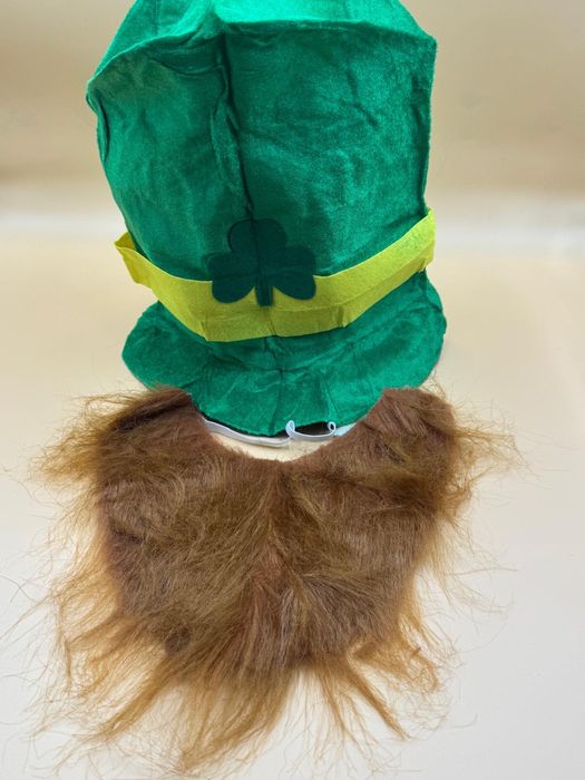 Kostium Leprechaun skrzat Patryk kapelusz broda Dzień Świętego Patryka zestaw