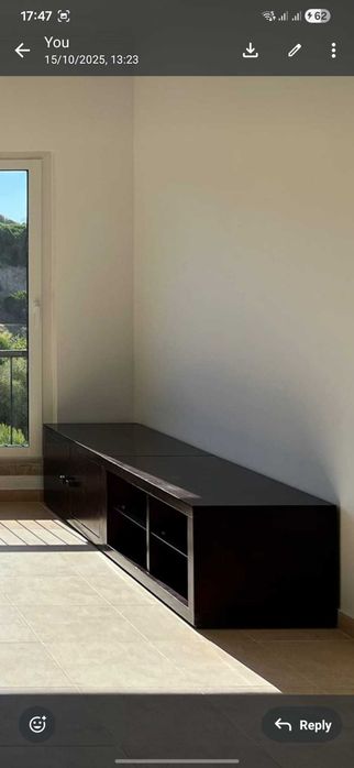 Conjunto de Mobília de Sala em Madeira Maciça: Móvel TV, Estante e Mesa Centro