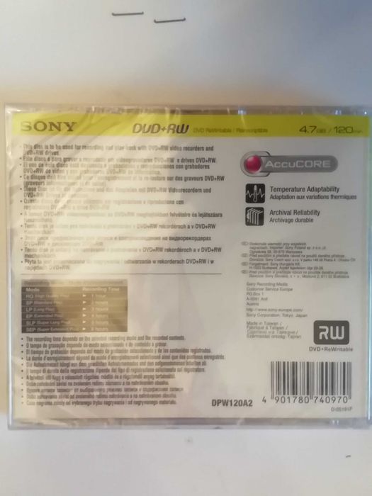 Nośnik DVD+RW Sony 4,7GB/120min