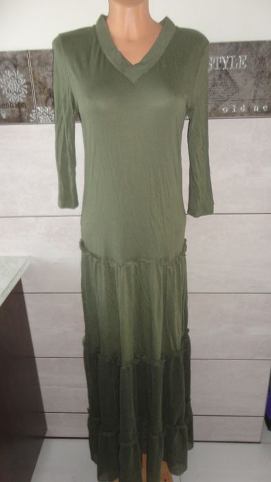 Maxi sukienka Reserved roz.S-M-L khaki , siatka,nowa