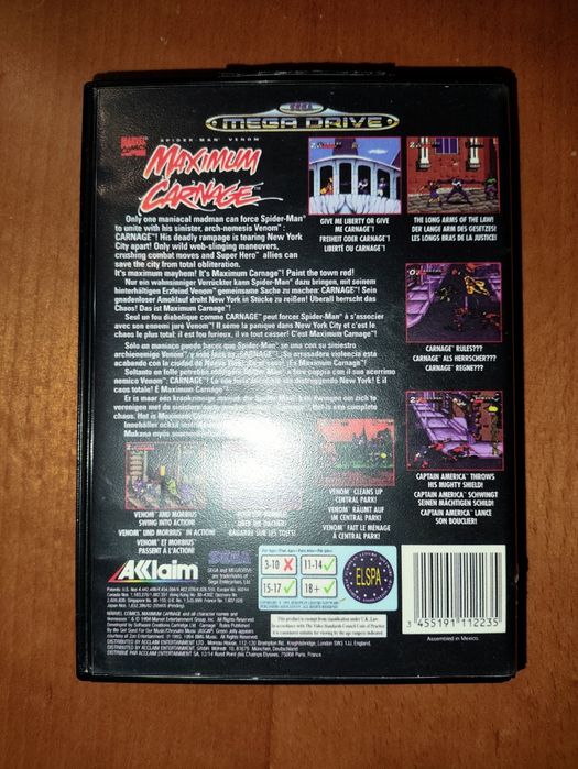 Maximum Carnage Spider Man Venom Sega Mega Drive PAL
