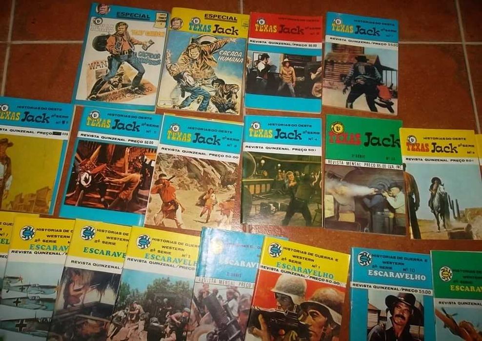 45 Revistas de BD ANTIGA Texas Jack, Marines, Escaravelho, etc.