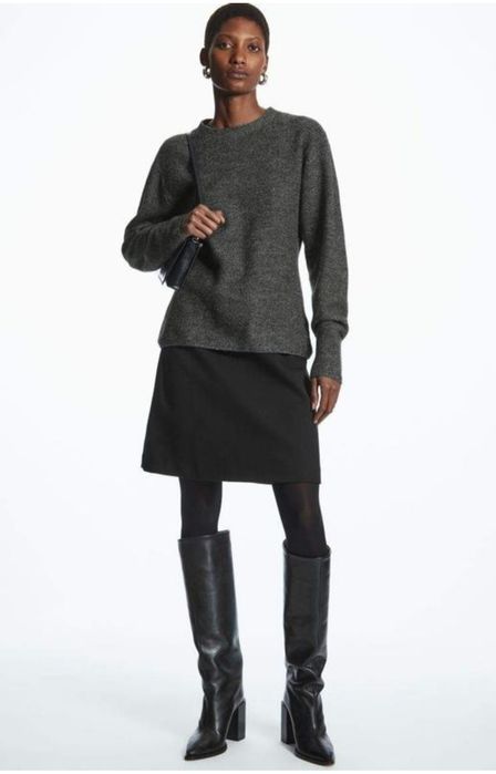 Cos щільна твідова міні спідниця на основі бавовни