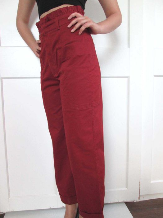 Zara spodnie wysoki stan falbanka 7/8 XS NOWE
