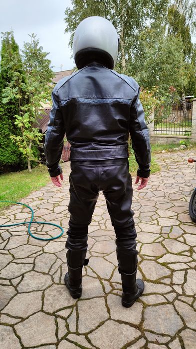 Kombinezon motocyklowy dwuczęściowy Cafe Racer ze skóry