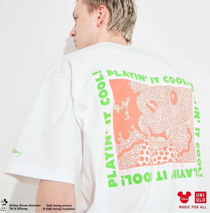 Преміум бренд UNlQLО футболка з принтом Mickey/Keith Haring р.М идеал!