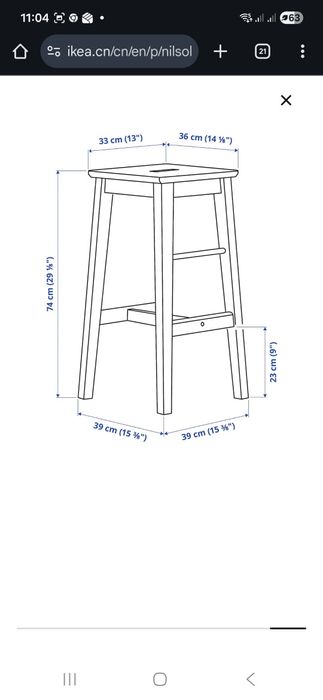 Cadeiras altas com bancada em Madeira natural
