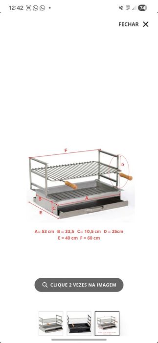 Churrasqueira Inox 60x40 Nova