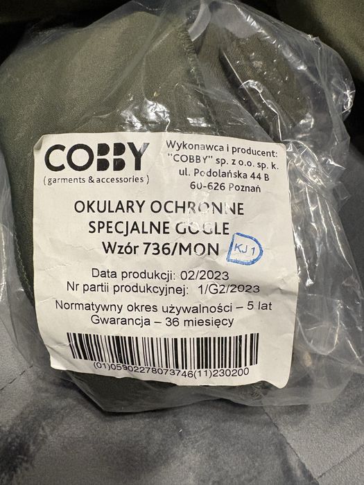 Okulary ochronne specjalne gogle 736MON