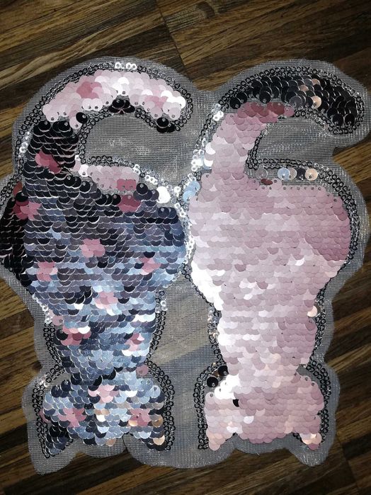 Zmienne cekiny duża naszywka koty