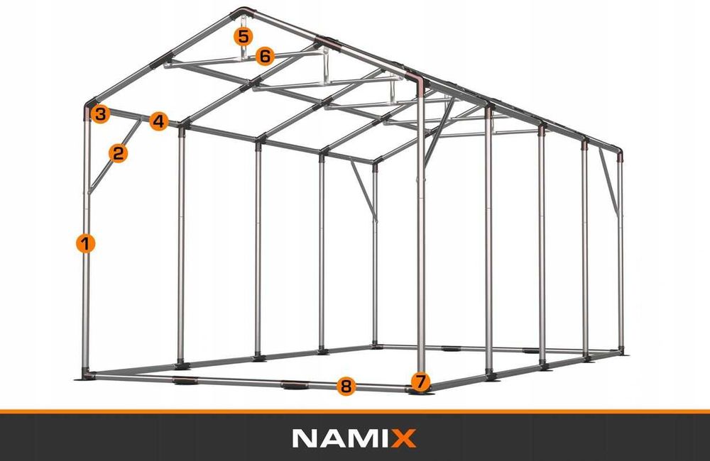 Namiot PRESTIGE 5x8-4m przemysłowy magazynowy MOCNY PVC 560g