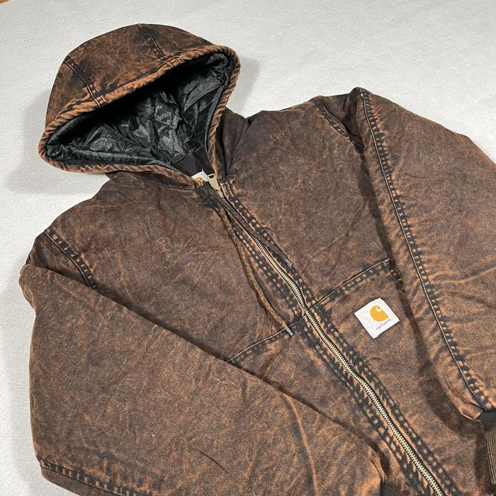Carhartt Rework Jacket Casaco Acid Wash Castanho - Tamanho M