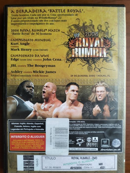 DVD WWE Royal Rumble 2006 Azurém • OLX.pt