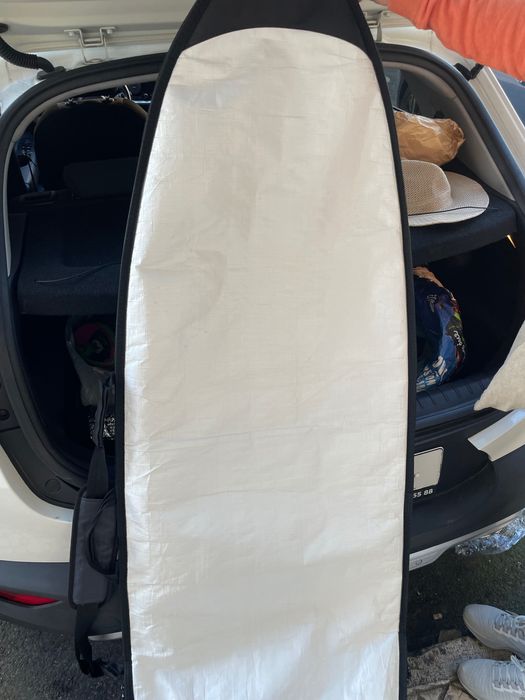 Prancha fish twin fin Leo Tavares e capa (nova)