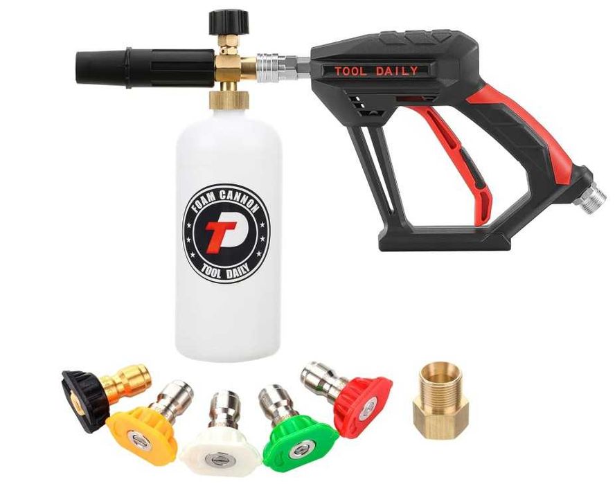 Pistolet do myjki wysokociśnieniowej Tool Daily z pianownicą + 5 dysz