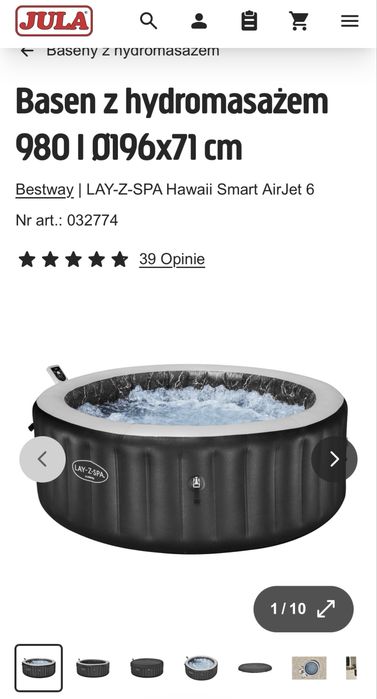 Jacuzzi z hydromasażem 980 l Ø196x71 cm