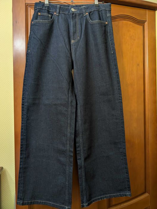 Джинси жіночі темно-сині M&S 14 regular cotton 99%