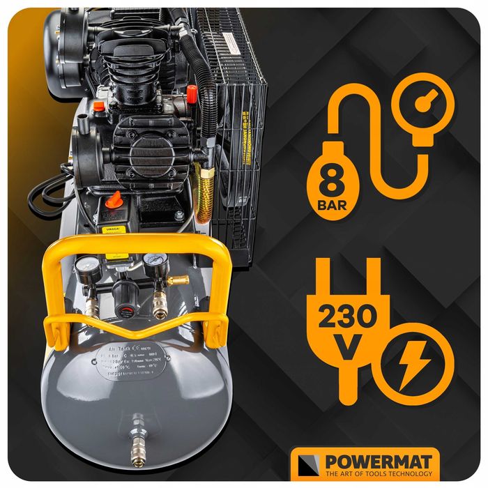 Kompresor Olejowy 100L 8 BAR SPRĘŻARKA 230V 650l/min + WĄŻ