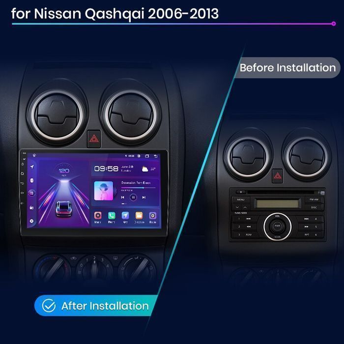 Nissan Qashqai J10 – Radio Android 9” CarPlay