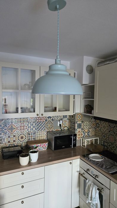 Lampa wisząca vintage niebieska miętowa
