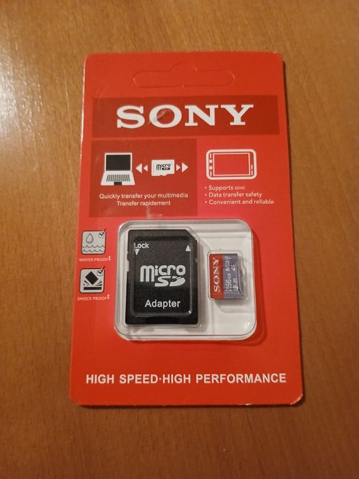 Cartão de Memória Sony 256gb  Micro SD  
Utilizável tam