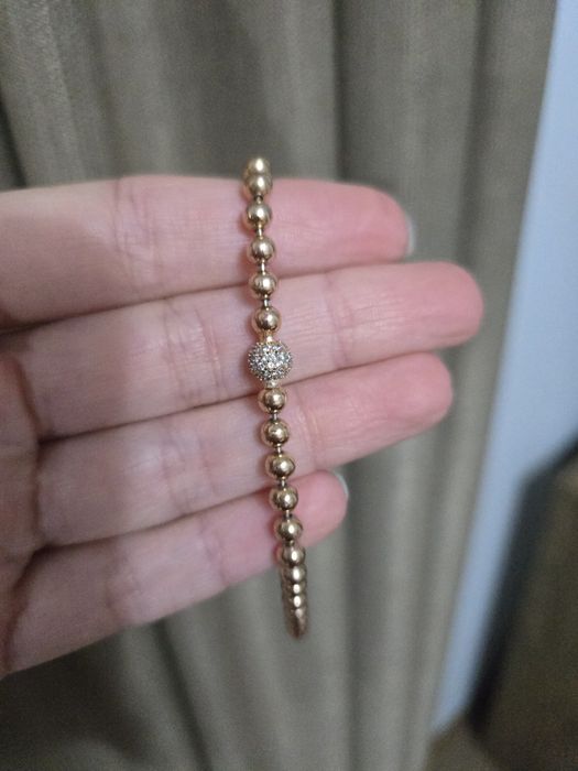 Браслет Pandora "Бісер та паве" з покриттям 14K рожевим золотом