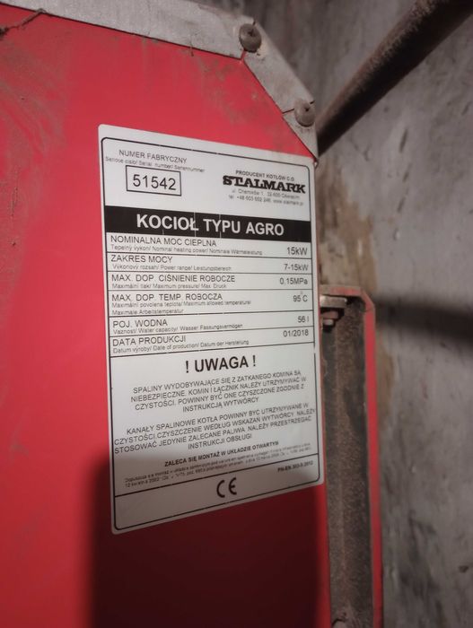 Sprzedam Kocioł CO STALMARK 15KW. 2018r