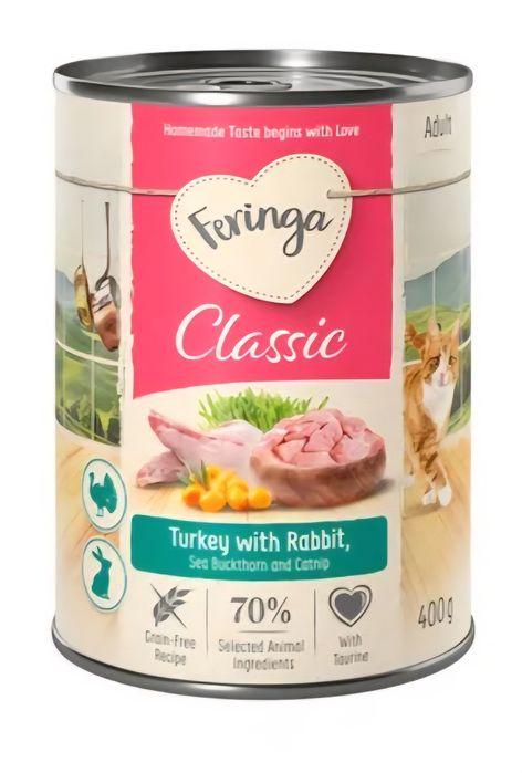 24x400g Feringa Classic INDYK z Królikiem 
Wysokiej jakości mokra karm