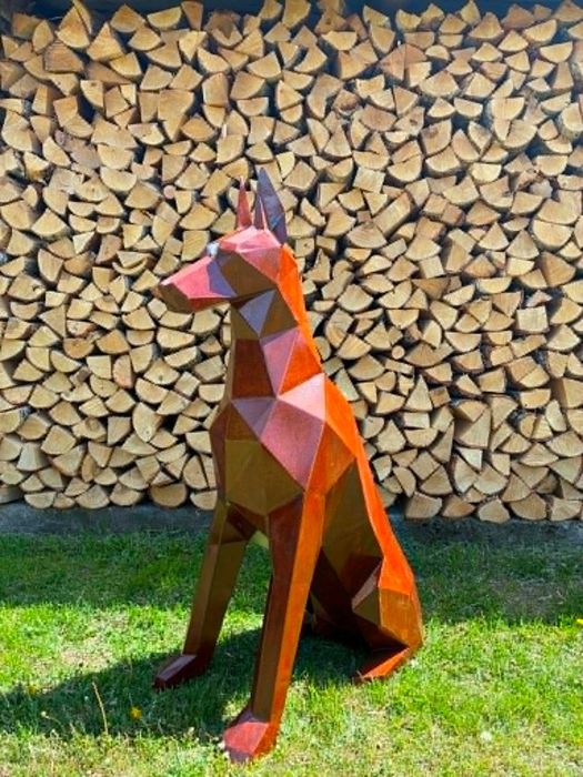 figura doberman 3d Low Poly
