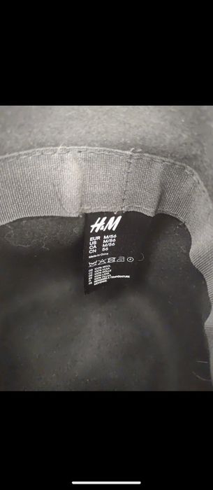 H&M Nowy czarny kapelusz damski 100% wełna