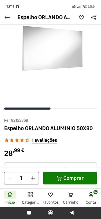 Espelho retangular 50x80
