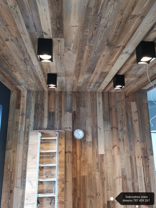 piękne stare drewno deski na ścianę sufit lamele panele styl farmhouse