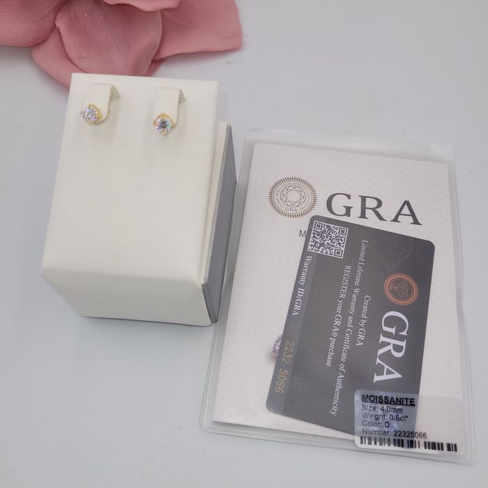 Pozłacane srebro pr 925 Moissanite nowe