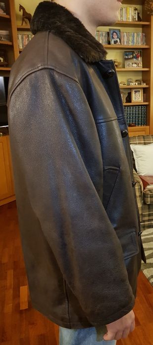 Casaco/parka em pele castanha