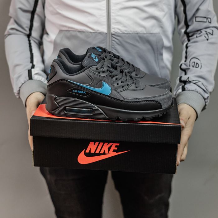 Кросівки Nike Air Max 90 Black/Grey/Blue premium
