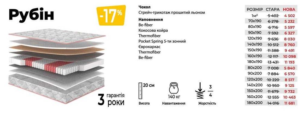 ‼️БЕЗКОШТОВНА ДОСТАВКА‼️ Матрац ортопедичний пружинний • ВСІ РОЗМІРИ