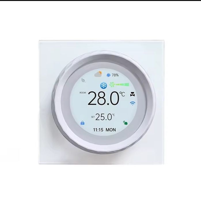 Термостат Tuya WIFI білий, кольоровий екран
