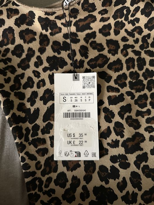 Леопардова коротка сукня Zara, розмір S