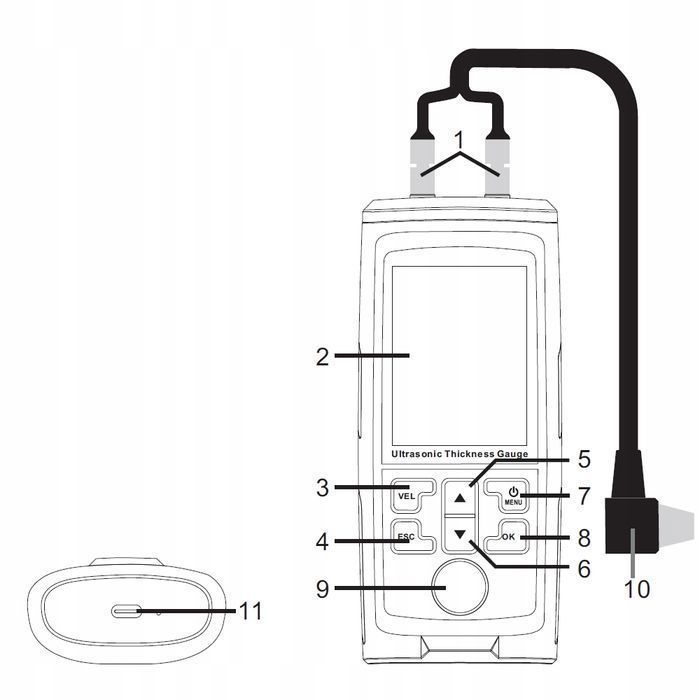 Precyzyjny Ultradźwiękowy Miernik Grubości Czytelny Ekran 2x 1-300mm