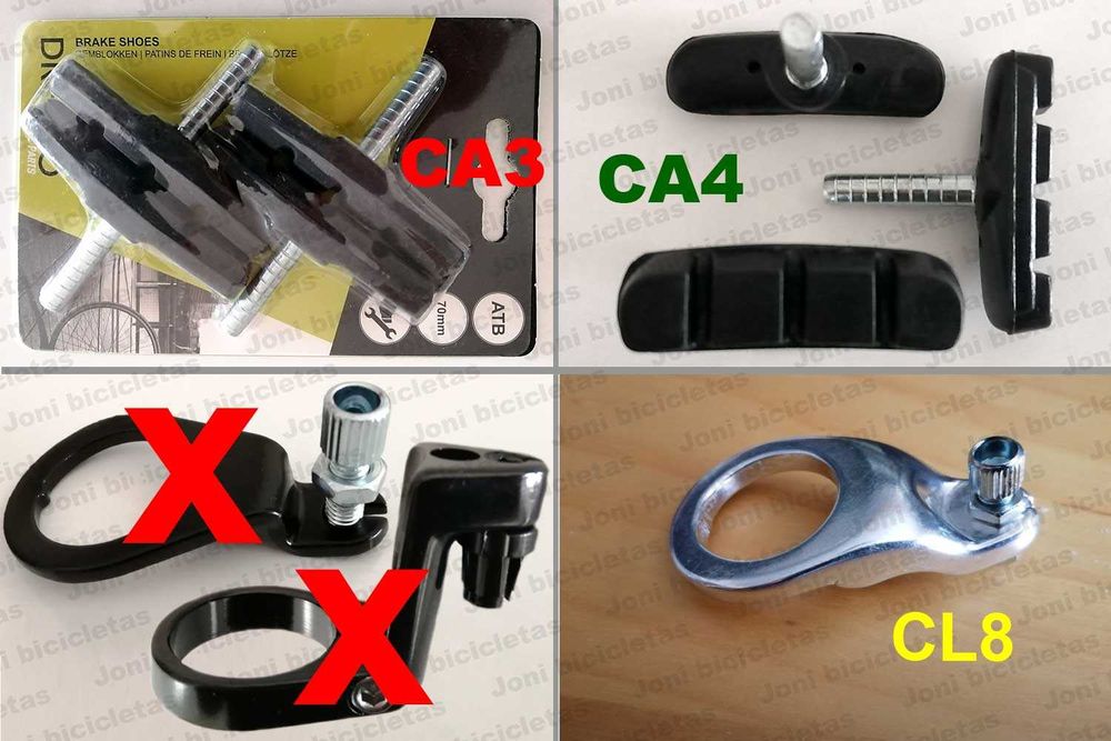 Peças de travões cantilever de bicicleta