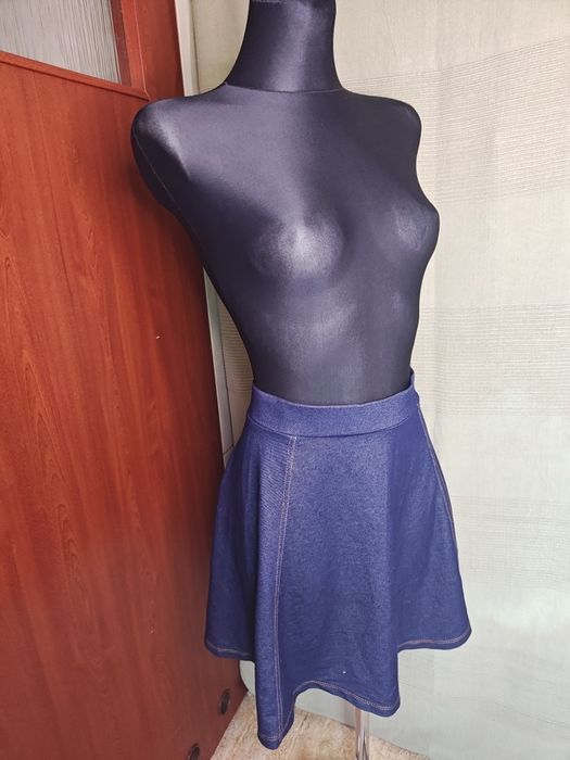 Spódnica denim, wygodna, sportowa, granatowa
