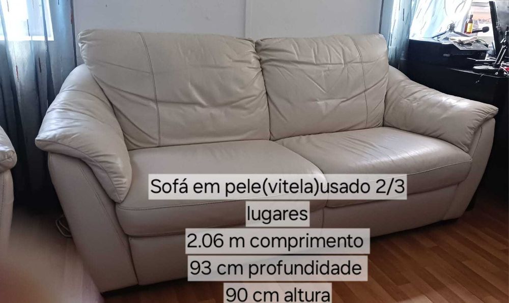 Sofá em pele(vitela)