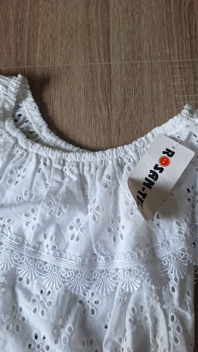 Bluzka biała batyst haft 140/146 Rosantex
