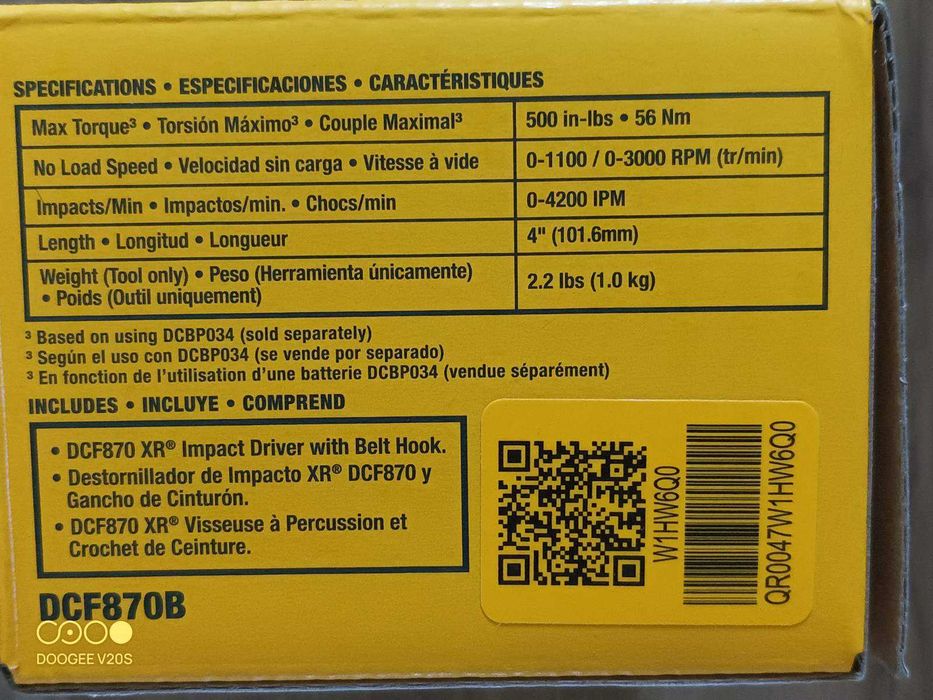 Dewalt DCF870 20V MAX Brushless Quiet Hydraulic Impact Driver