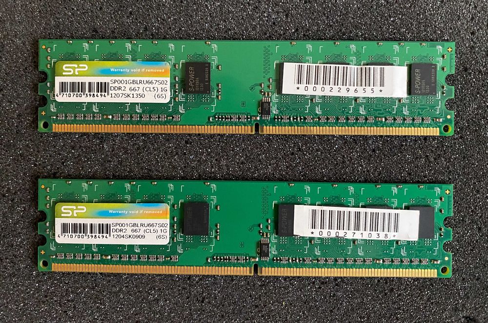 Оперативна пам'ять DDR2 1Gb 667Mhz Silicon Power (пара 2х1Gb)