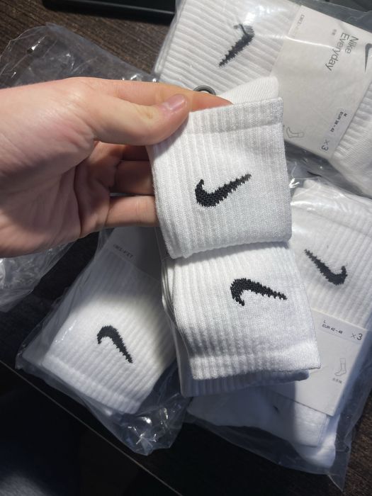Купити носки Nike білі ОРИГІНАЛ, шкарпетки найк білі, довгі носки, Наи