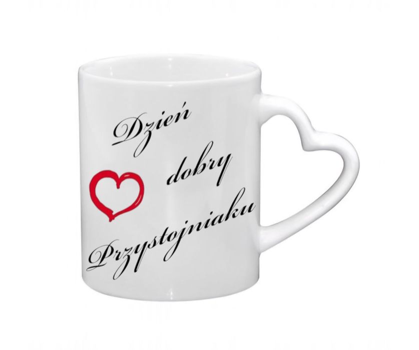 Kubek z uszkiem z sercem