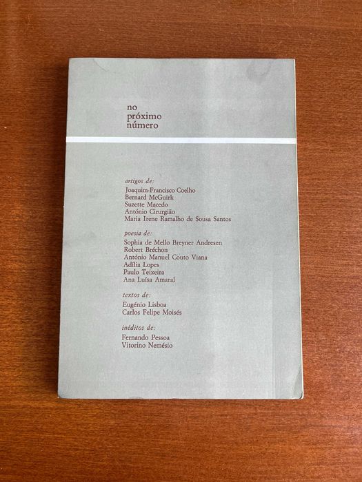 Revista COLÓQUIO Letras - Nº 106 de 1988