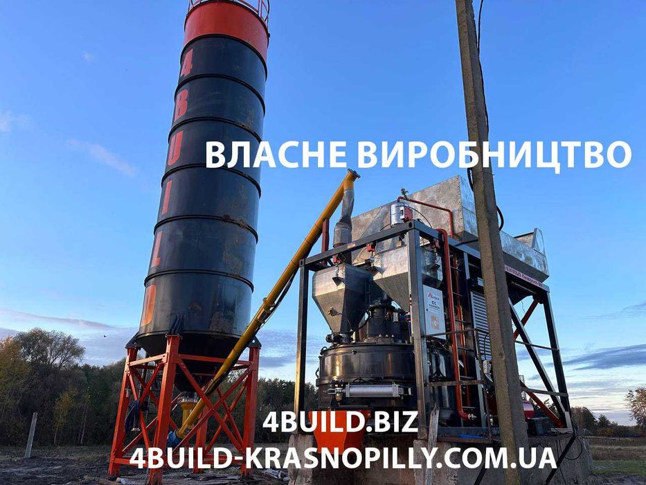 Бетонний завод, РБУ БСУ, мобільний, силос, бункер, стаціонарний