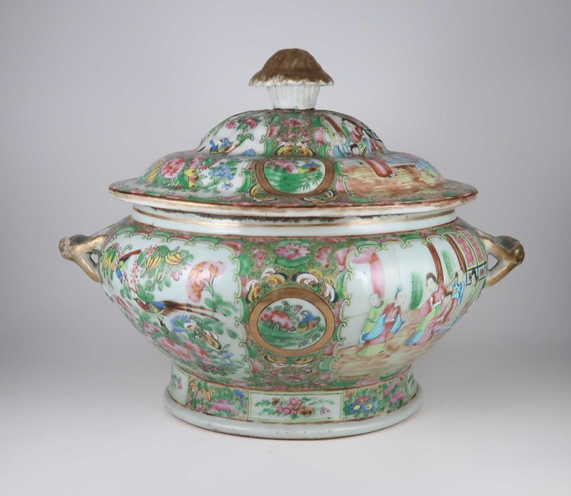 Grande terrina porcelana da China Séc. XIX - Rose Medallion
